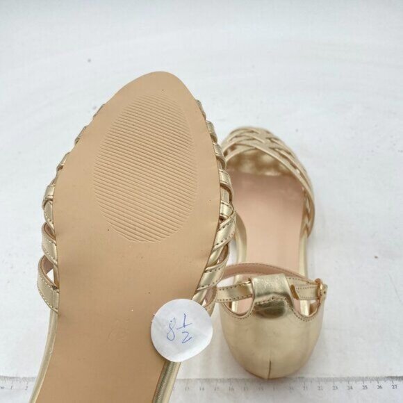 MISS LEFT Women Fashion Peep Toe Flat Sandals with Ankle Strap Caged D'Orsay - Picture 5 of 7